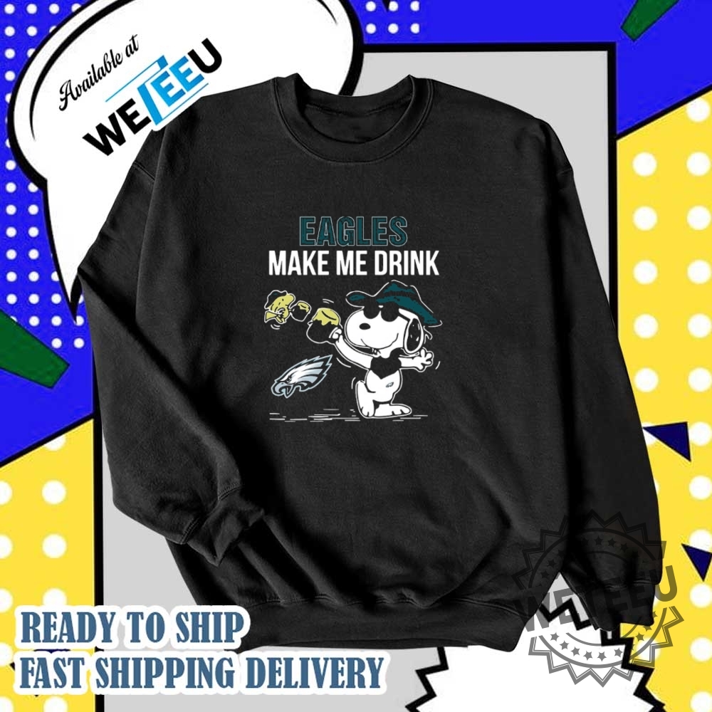 Philadelphia Eagles Snoopy And Woodstock Funny Drinking Tshirt For Fans 6 Philadelphia Eagles Snoopy and Woodstock Funny Drinking T-Shirt for Fans