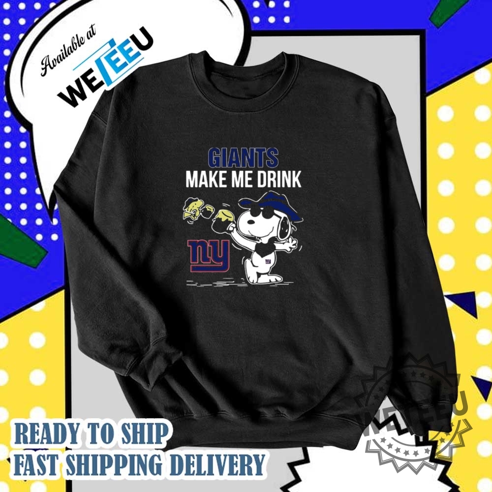 New York Giants Snoopy And Woodstock Funny Nfl Drinking Shirt 6 New York Giants Snoopy and Woodstock Funny NFL Drinking Shirt