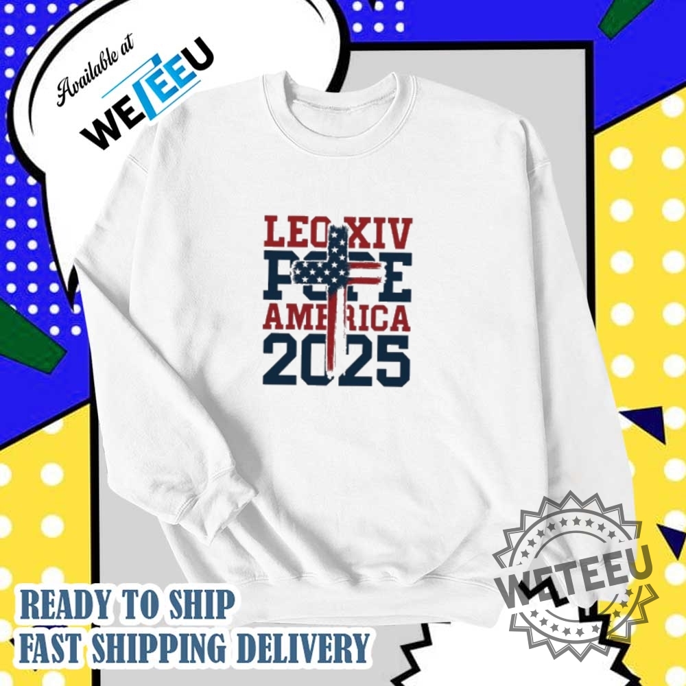 Pope Leo Xiv America 2025 Tshirt Catholic Cross Symbol Shirt 5 Pope Leo XIV America 2025 T-Shirt – Catholic Cross Symbol Shirt