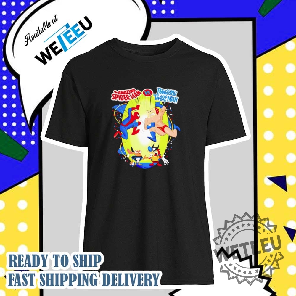 "Shop Iconic Retro TV and Comic Graphic Tees for Fans" 5 The Amazing Spiderman Vs Powdered Toast Man Tshirt Comic Crossover Tee