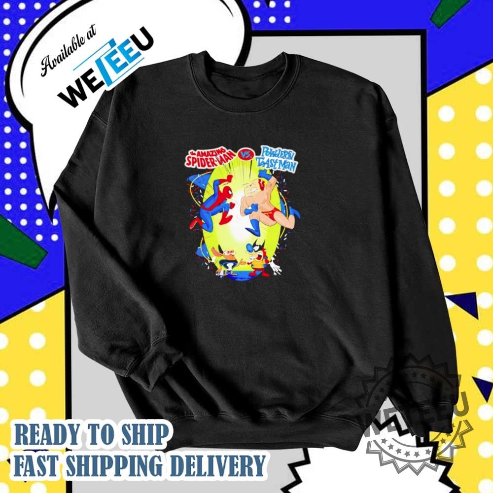The Amazing Spiderman Vs Powdered Toast Man Tshirt Comic Crossover Tee 6 The Amazing Spider-Man vs Powdered Toast Man T-Shirt – Comic Crossover Tee
