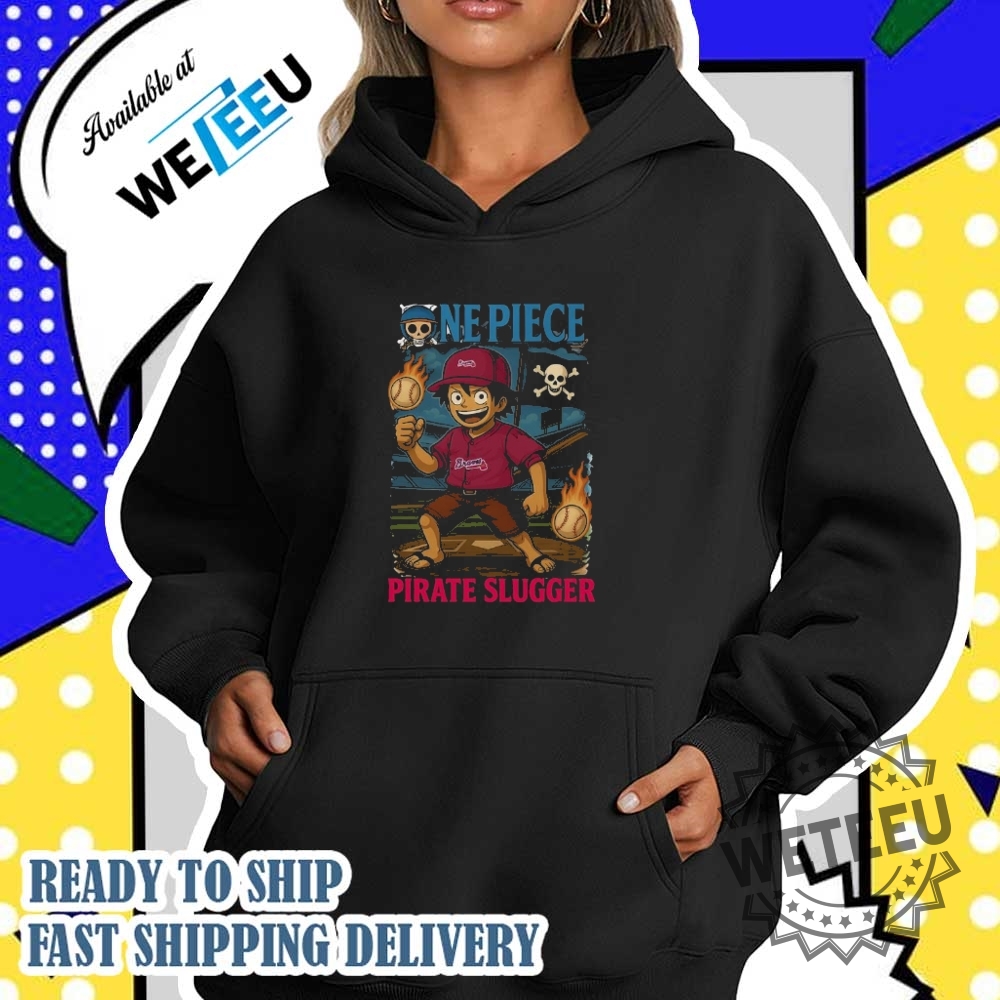 Atlanta Braves X One Piece Luffy Tshirt Anime Mlb Crossover Graphic Tee 5 Atlanta Braves x One Piece Luffy T-Shirt – Anime MLB Crossover Graphic Tee