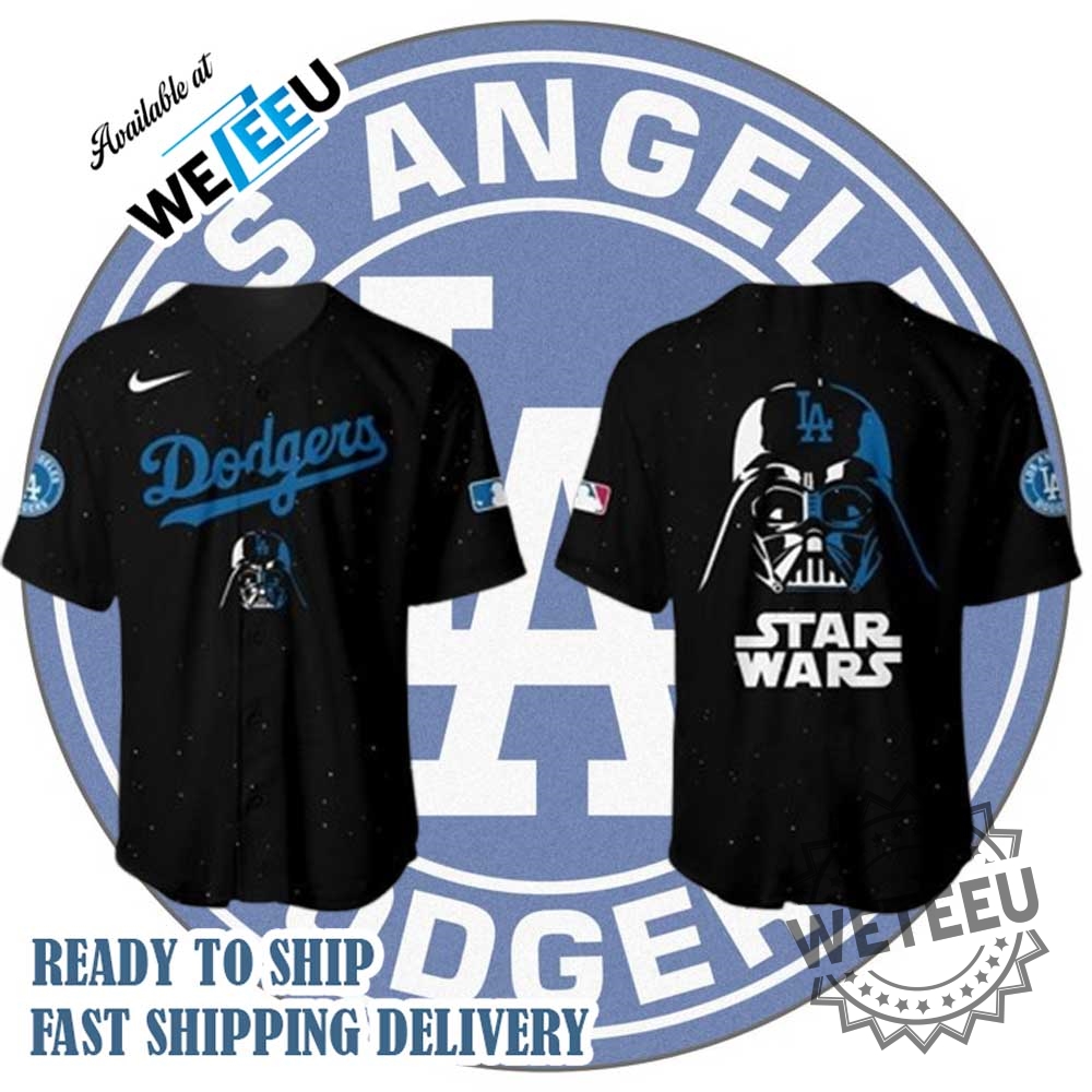Los Angeles Dodgers Star Wars Darth Vader Black Blue Baseball Jersey  Limited Edition Fan Shirt