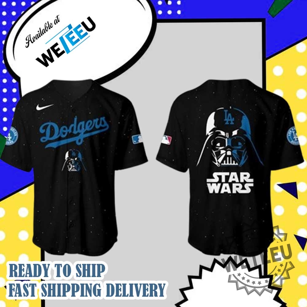 Los Angeles Dodgers Star Wars Darth Vader Black Blue Baseball Jersey Limited Edition Fan Shirt 3 Los Angeles Dodgers Star Wars Darth Vader Black Blue Baseball Jersey – Limited Edition Fan Shirt