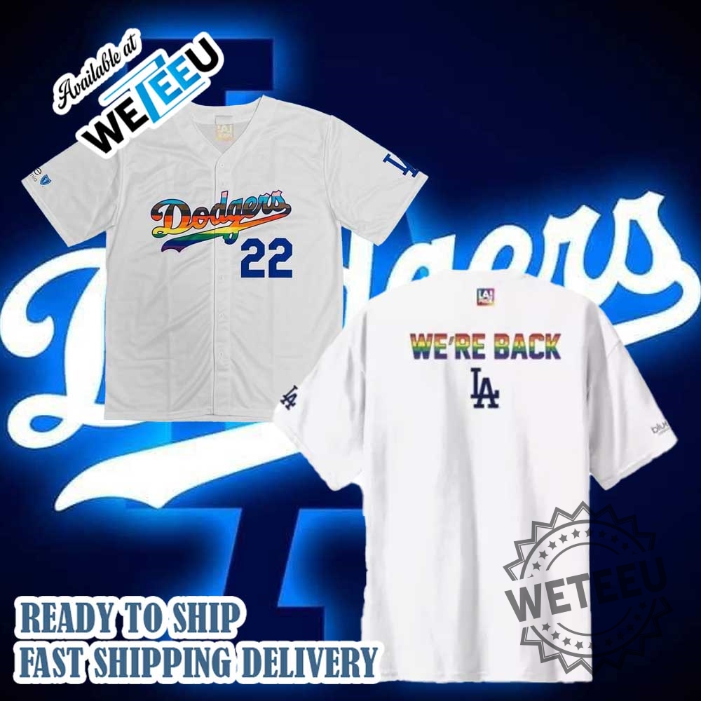Los Angeles Dodgers 22 Pride Rainbow Baseball Jersey