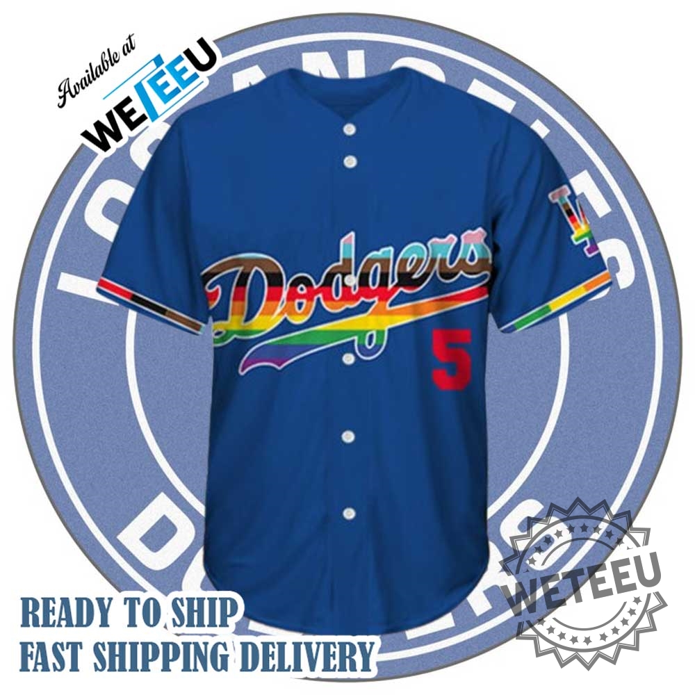 Los Angeles Dodgers Lgbtq Pride Blue Baseball Jersey Shirt 6 Los Angeles Dodgers LGBTQ+ Pride Blue Baseball Jersey Shirt