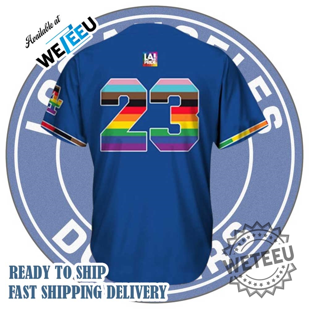 Los Angeles Dodgers Lgbtq Pride Blue Baseball Jersey Shirt 7 Los Angeles Dodgers LGBTQ+ Pride Blue Baseball Jersey Shirt
