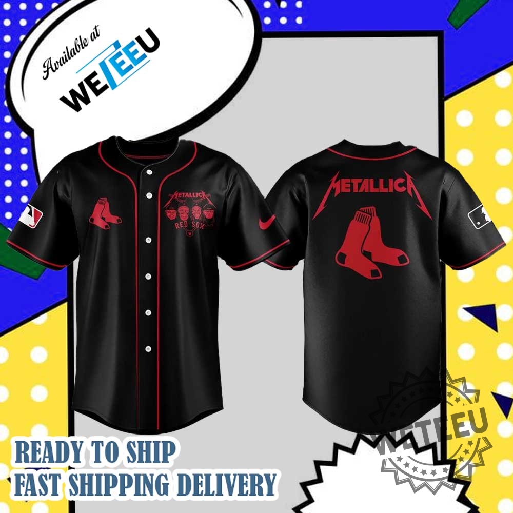 Limited Edition Boston Red Sox Baseball Metallica Night Baseball Jersey 6 Limited Edition Boston Red Sox Baseball Metallica Night Baseball Jersey