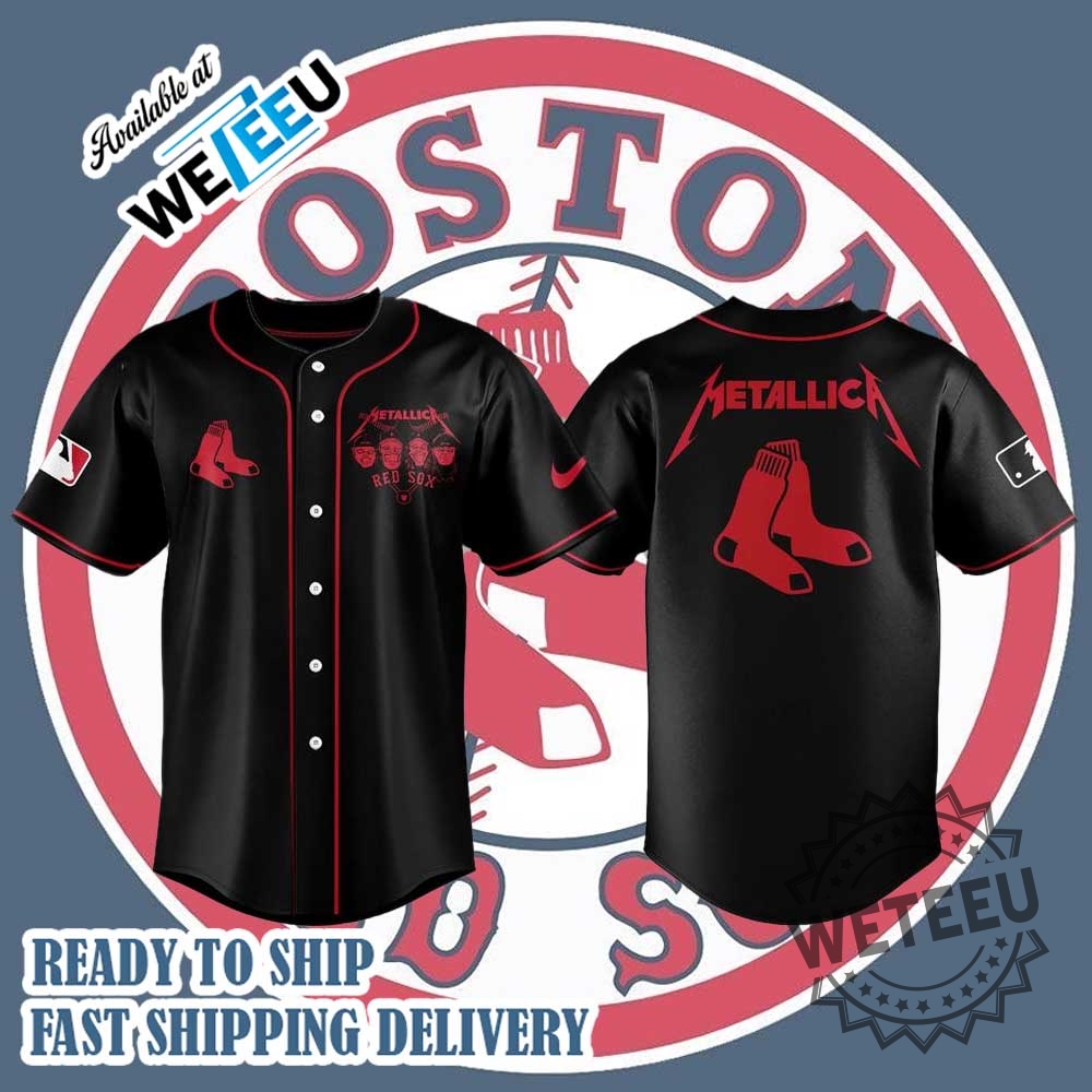Limited Edition Boston Red Sox Baseball Metallica Night Baseball Jersey 7 Limited Edition Boston Red Sox Baseball Metallica Night Baseball Jersey