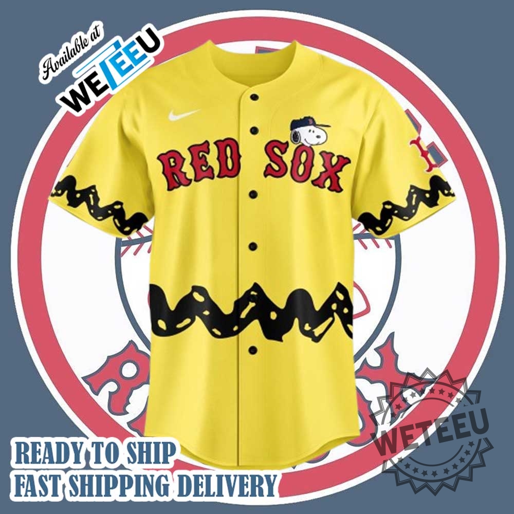 Limited Edition Red Sox Peanuts Night Baseball Jersey 6 Limited Edition Red Sox Peanuts Night Baseball Jersey