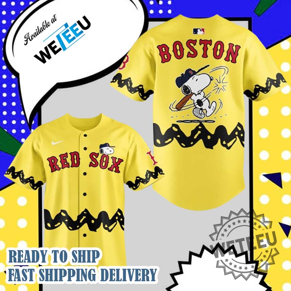 Limited Edition Red Sox Peanuts Night Baseball Jersey 7 Limited Edition Red Sox Peanuts Night Baseball Jersey