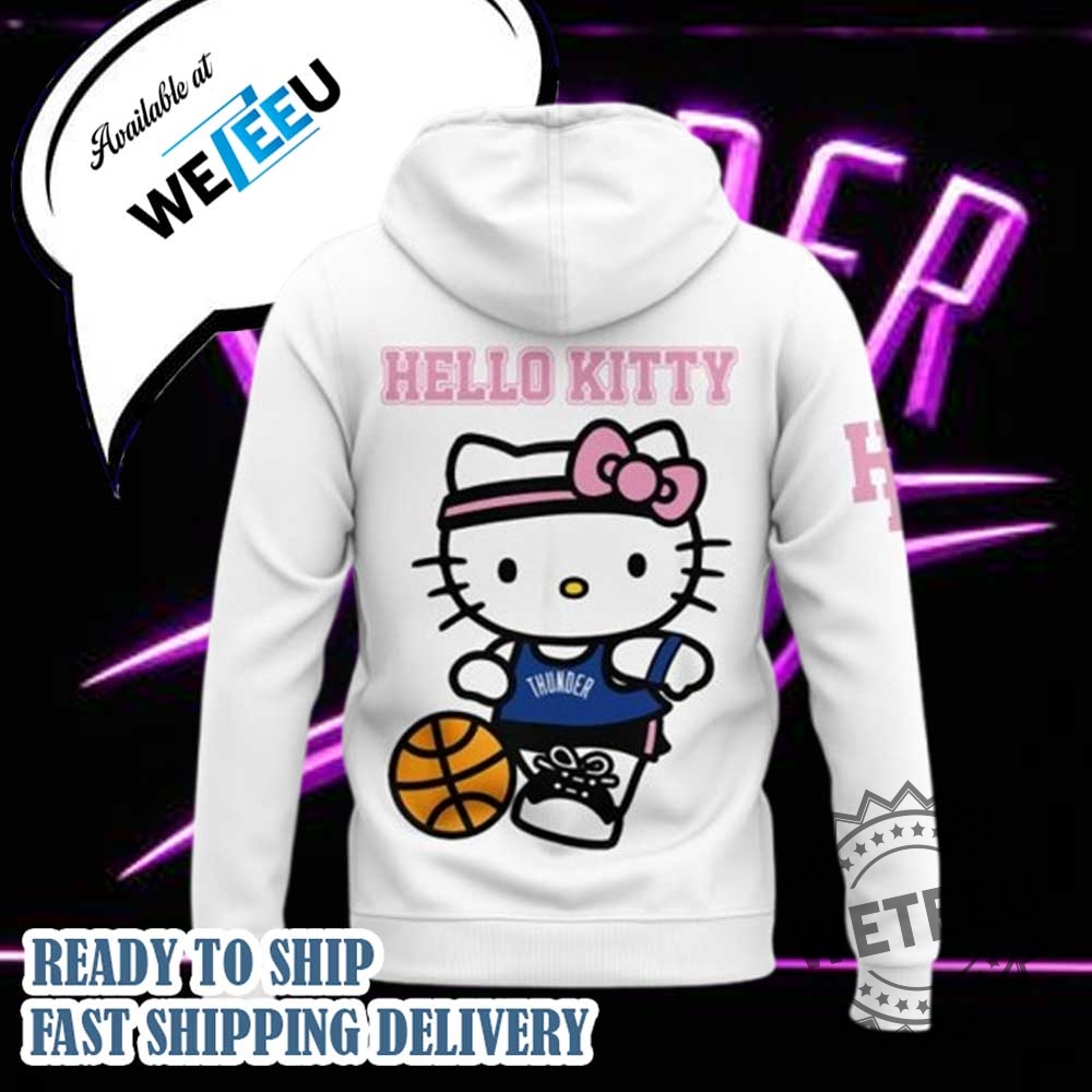 Oklahoma City Thunder X Hello Kitty 2025 White Hoodie Official Crossover Nba Hoodie 4 Oklahoma City Thunder x Hello Kitty 2025 White Hoodie – Official Crossover NBA Hoodie