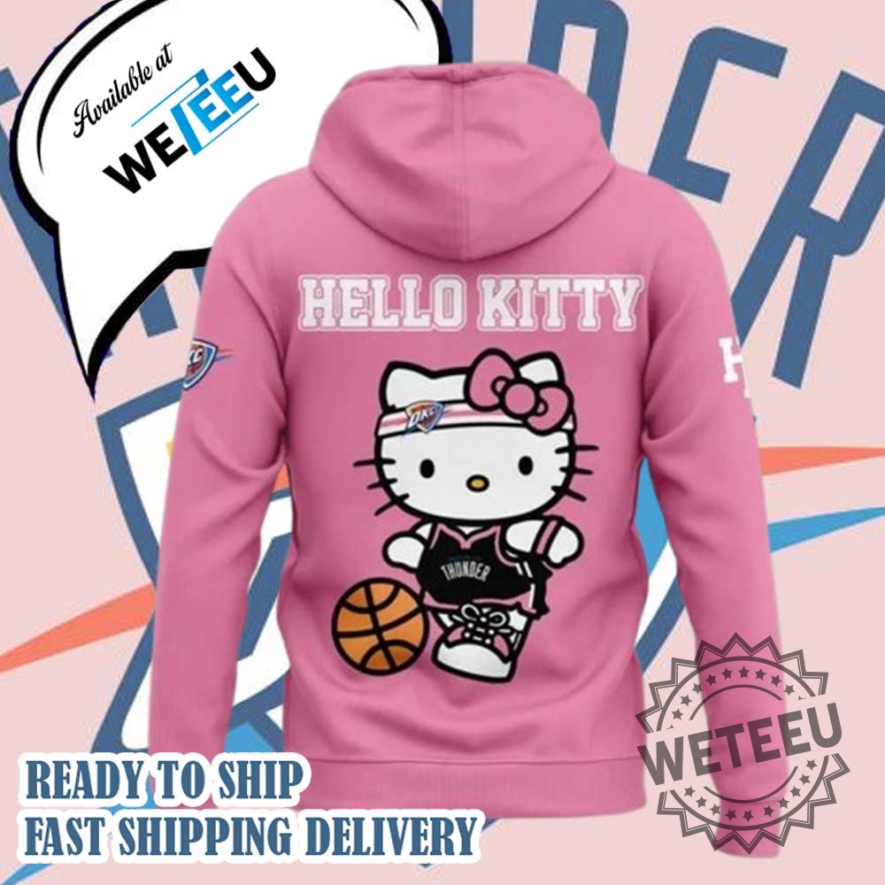 Oklahoma City Thunder X Hello Kitty 2025 Pink Hoodie Trendy Nba Hello Kitty Sweatshirt 4 Oklahoma City Thunder x Hello Kitty 2025 Pink Hoodie – Trendy NBA Hello Kitty Sweatshirt