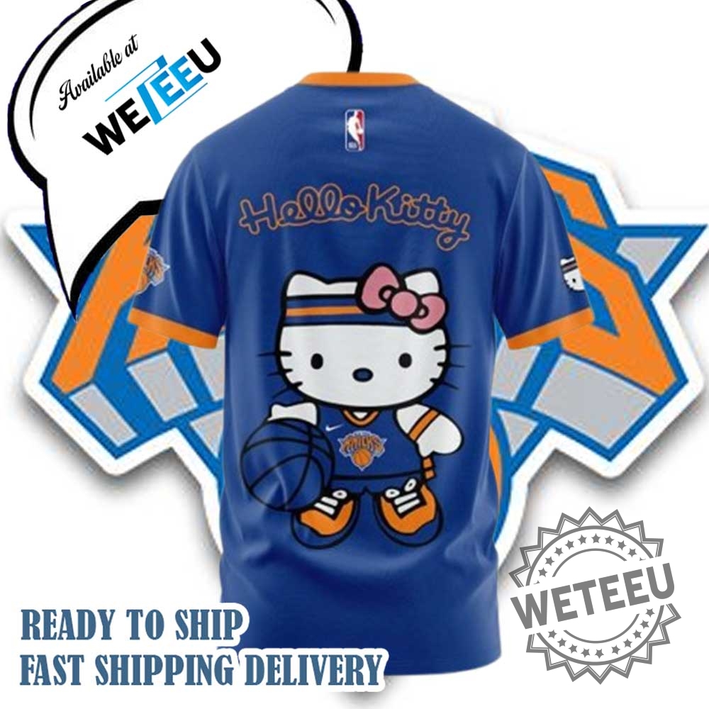 New York Knicks X Hello Kitty Tshirt Cute Nba Fan Shirt For Women Girls 4 New York Knicks x Hello Kitty T-Shirt – Cute NBA Fan Shirt for Women & Girls