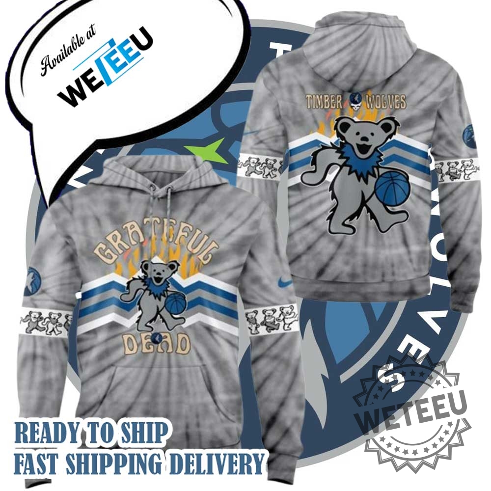 Minnesota Timberwolves X Grateful Dead Night Hoodie  Psychedelic Nba Special Edition