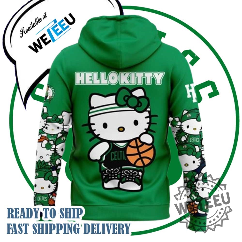 Boston Celtics X Hello Kitty Green Hoodie 2025 Limited Edition Nba Collaboration 4 Boston Celtics x Hello Kitty Green Hoodie – 2025 Limited Edition NBA Collaboration