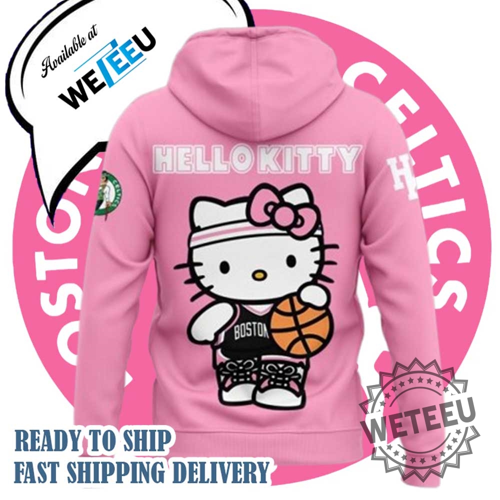 Boston Celtics X Hello Kitty Pink Hoodie Official 2025 Cute Nba Hoodie Drop 4 Boston Celtics x Hello Kitty Pink Hoodie – Official 2025 Cute NBA Hoodie Drop