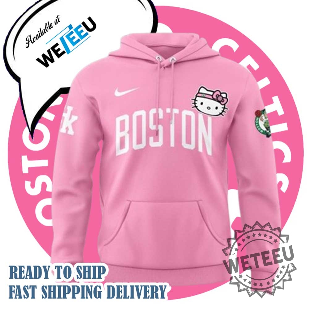 Boston Celtics X Hello Kitty Pink Hoodie Official 2025 Cute Nba Hoodie Drop 5 Boston Celtics x Hello Kitty Pink Hoodie – Official 2025 Cute NBA Hoodie Drop