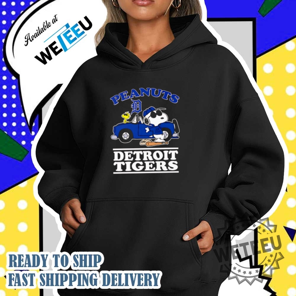 Snoopy And Woodstock Peanuts Detroit Tigers Tshirts 4 Snoopy and Woodstock Peanuts Detroit Tigers T-shirts