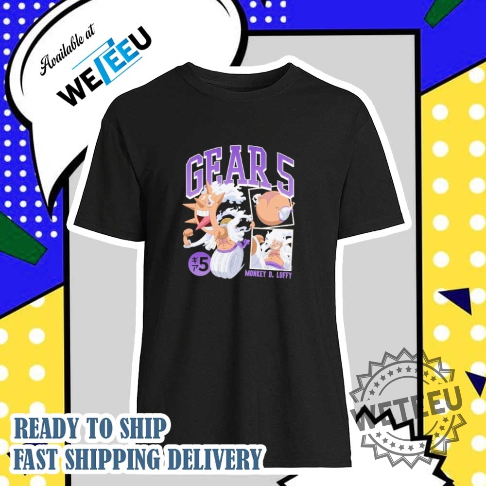 Anime Monkey D. Luffy Gear 5 Poses Tshirt