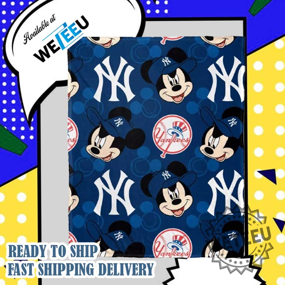 Mickey Mouse X New York Yankees Fleece Blanket Soft Disney Mlb Throw 5 Mickey Mouse x New York Yankees Fleece Blanket – Soft Disney MLB Throw