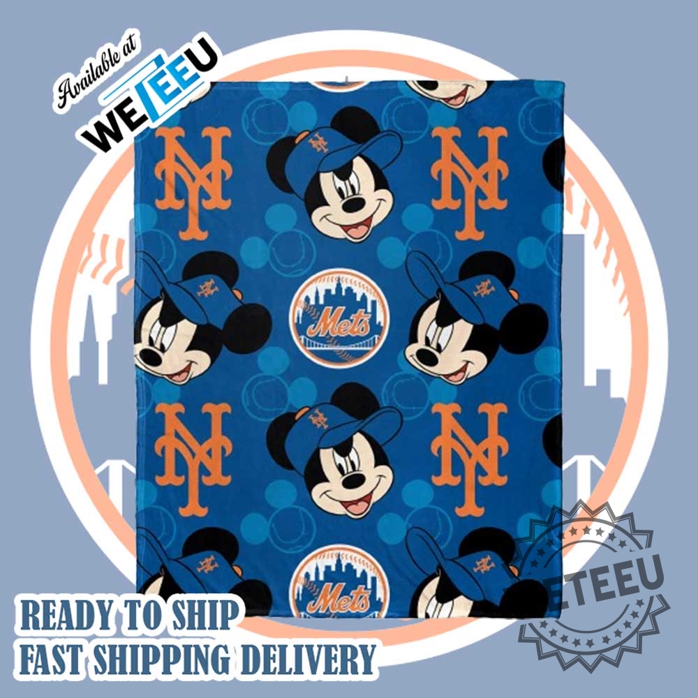 Mickey Mouse X New York Mets Fleece Blanket Soft Disney Mlb Throw