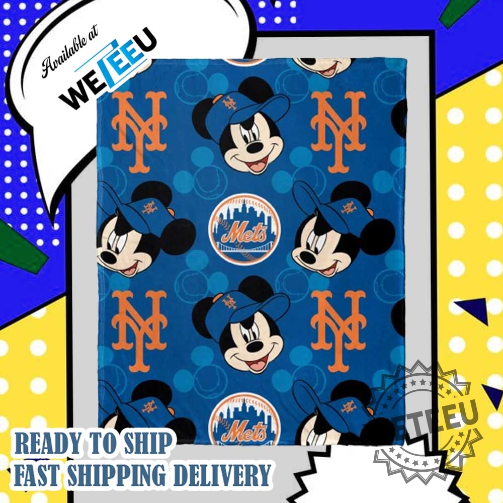 Mickey Mouse X New York Mets Fleece Blanket Soft Disney Mlb Throw 3 Mickey Mouse x New York Mets Fleece Blanket – Soft Disney MLB Throw