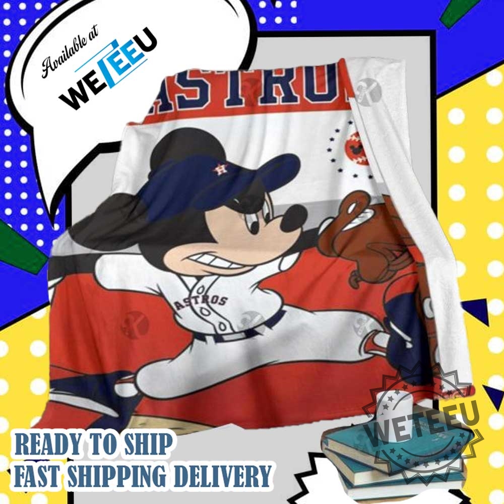 Mickey Mouse X Houston Astros Fleece Blanket Soft Disney Mlb Throw 3 Mickey Mouse x Houston Astros Fleece Blanket – Soft Disney MLB Throw
