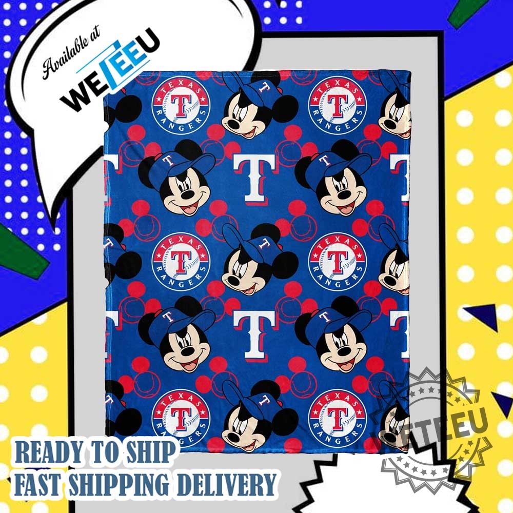 Mickey Mouse X Texas Rangers Fleece Blanket Soft Disney Mlb Throw 3 Mickey Mouse x Texas Rangers Fleece Blanket – Soft Disney MLB Throw