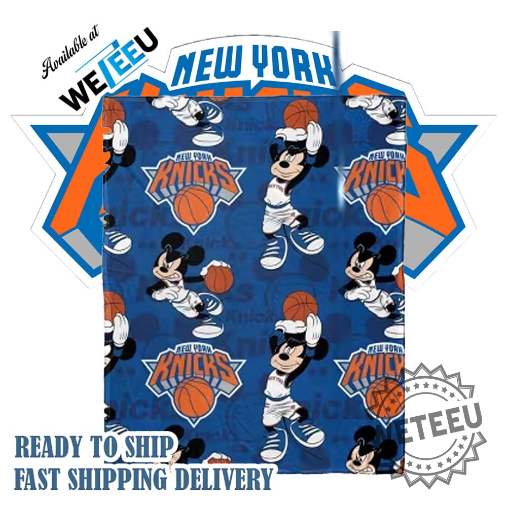 Mickey Mouse New York Knicks Basketball Fleece Blanket