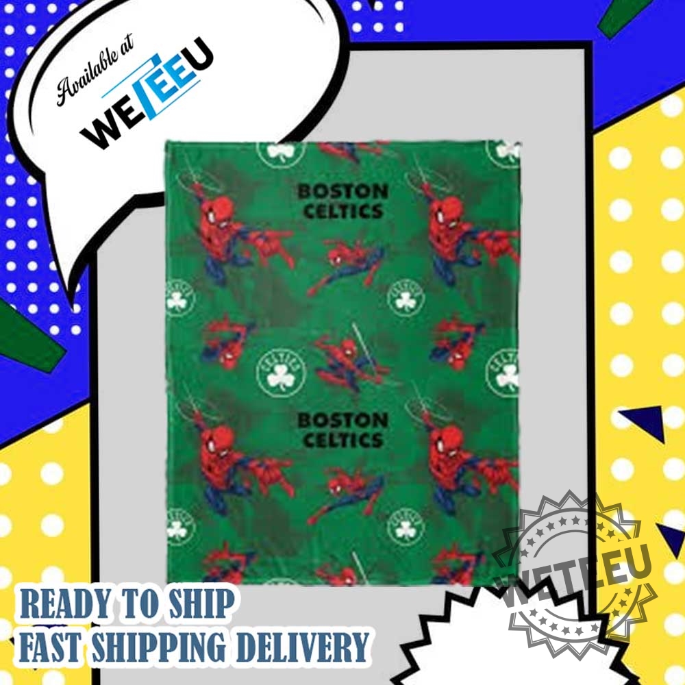 Boston Celtics Spiderman Fleece Blanket Marvel Superhero Nba Throw For Kids And Fan 3 Boston Celtics Spider-Man Fleece Blanket – Marvel Superhero NBA Throw for Kids and Fan