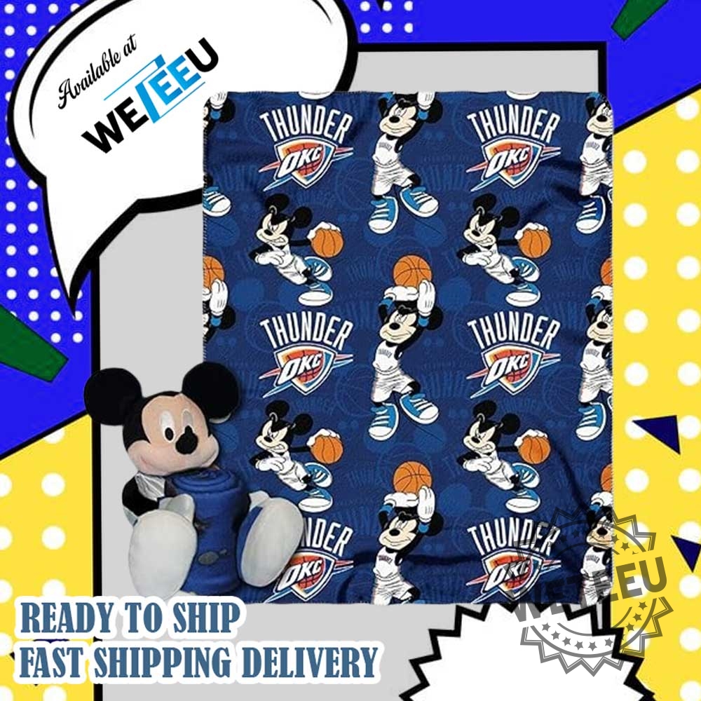 Mickey Mouse Oklahoma City Thunder Basketball Fleece Blanket 3 Mickey Mouse Oklahoma City Thunder Basketball Fleece Blanket