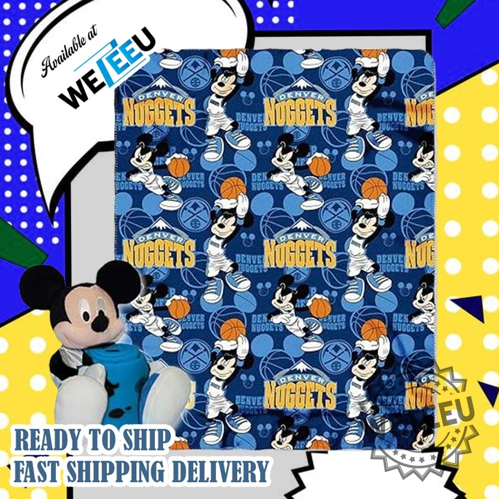 Mickey Mouse Denver Nuggets Basketball Fleece Blanket 3 Mickey Mouse Denver Nuggets Basketball Fleece Blanket
