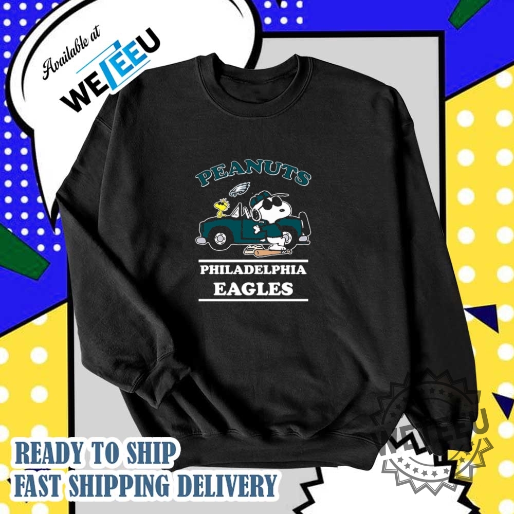 Philadelphia Eagles X Snoopy Woodstock Car Shirt Peanuts Football Tee 5 Philadelphia Eagles x Snoopy Woodstock Car Shirt – Peanuts Football Tee