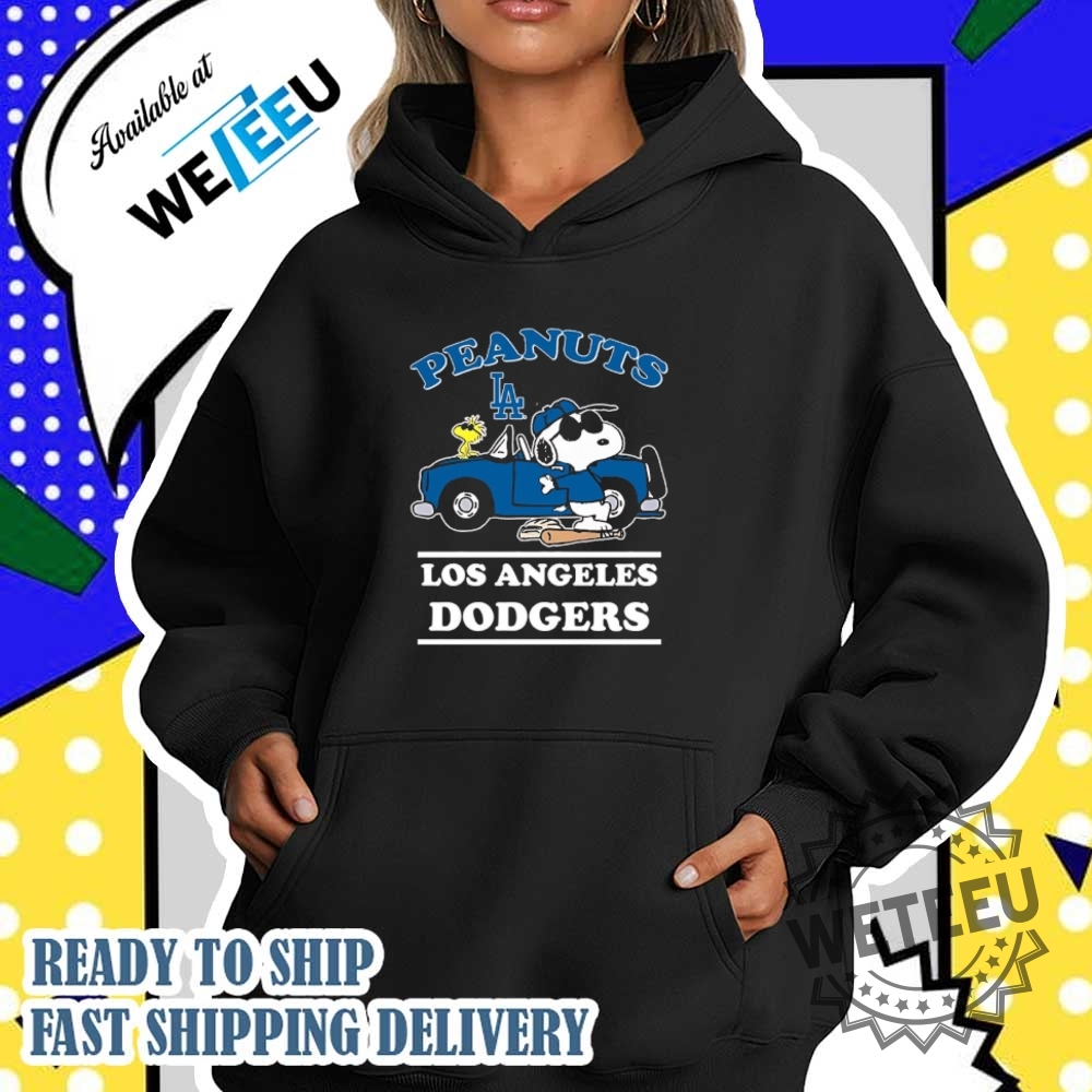 Los Angeles Dodgers X Snoopy Woodstock Car Shirt Peanuts Baseball Tshirt 4 Los Angeles Dodgers x Snoopy Woodstock Car Shirt – Peanuts Baseball T-Shirt