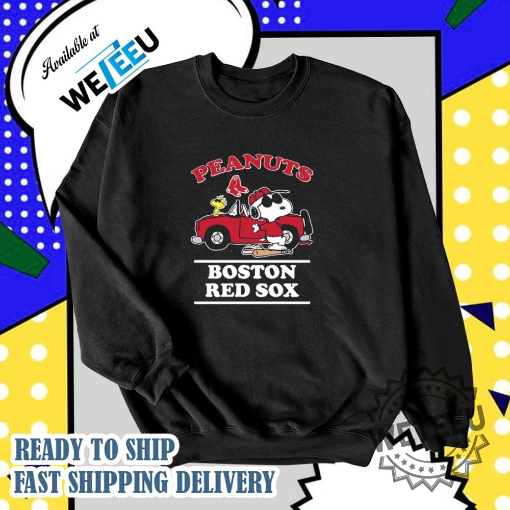 Boston Red Sox X Snoopy Woodstock Car Shirt Peanuts Mlb Tshirt For Fans 5 Boston Red Sox x Snoopy Woodstock Car Shirt – Peanuts MLB T-Shirt for Fans