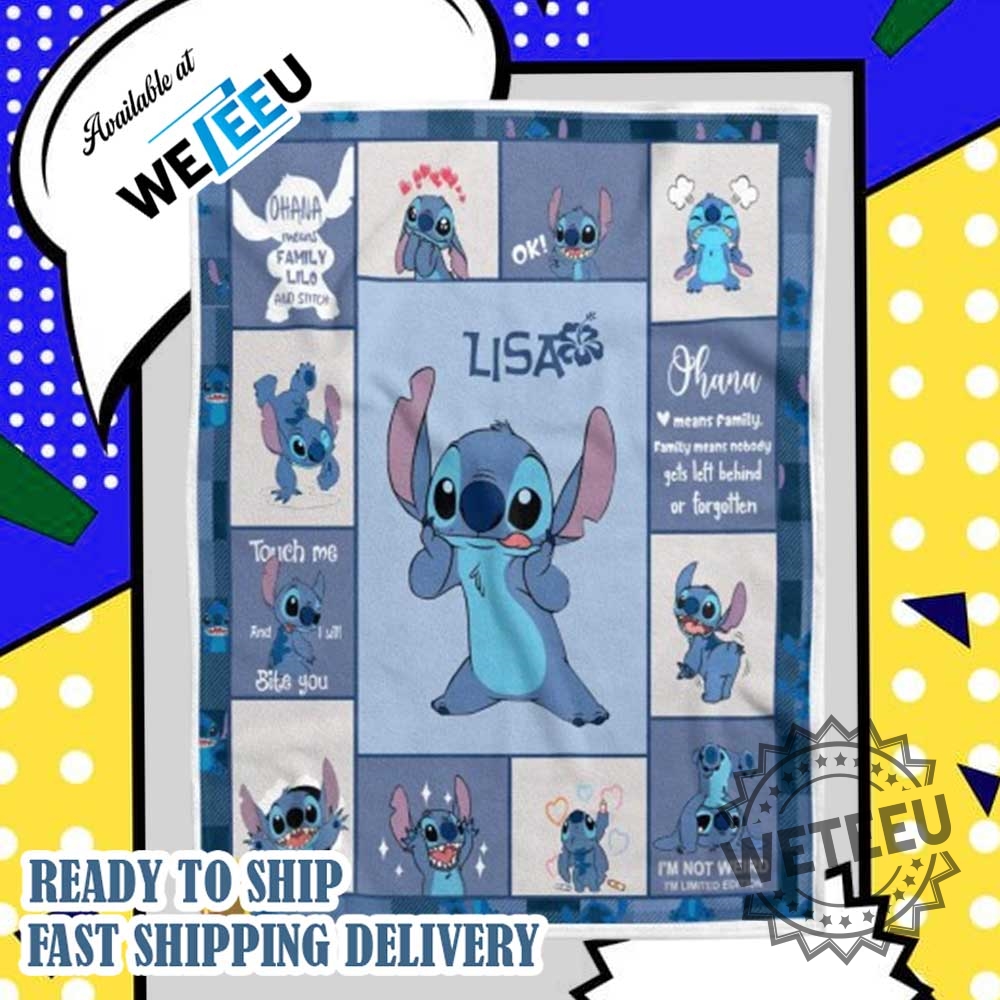 Custom Name Stitch Blanket Cute Lilo And Stitch Throw For Kids And Disney Lovers 6 Custom Name Stitch Blanket – Cute Lilo and Stitch Throw for Kids and Disney Lovers