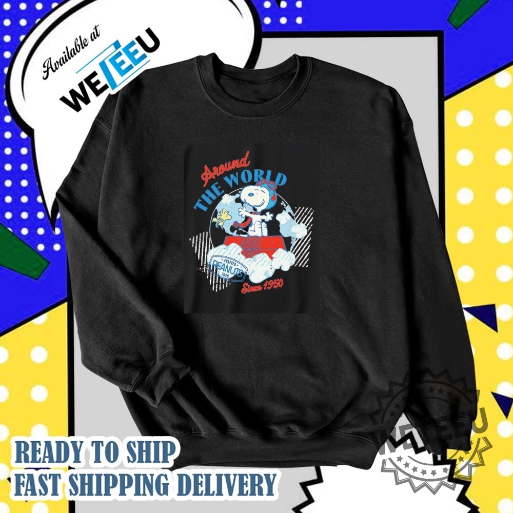 Peanuts Arrived 1950 Snoopy And Woodstock Around The World Shirt 5 Peanuts arrived 1950 Snoopy and Woodstock around the world shirt