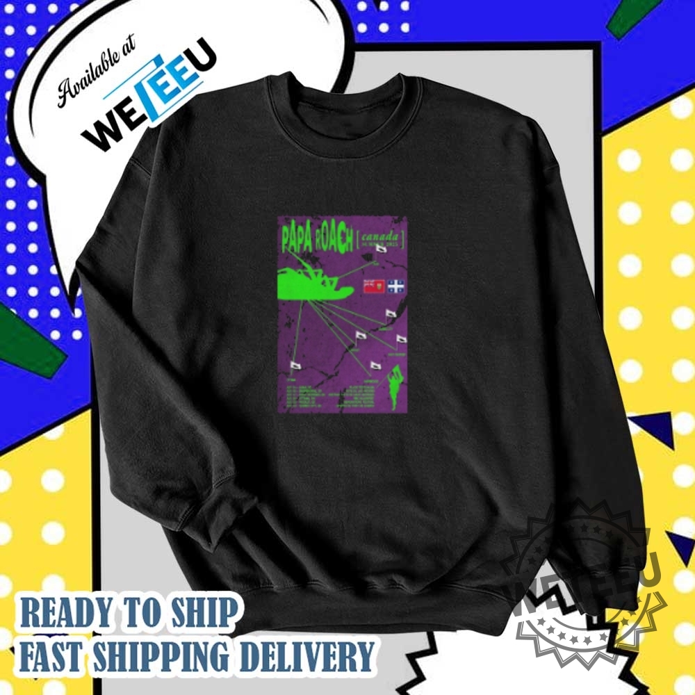 Papa Roach Canada Summer Tour 2025 Dates Tshirts 5 Papa Roach Canada Summer Tour 2025 Dates T-shirts