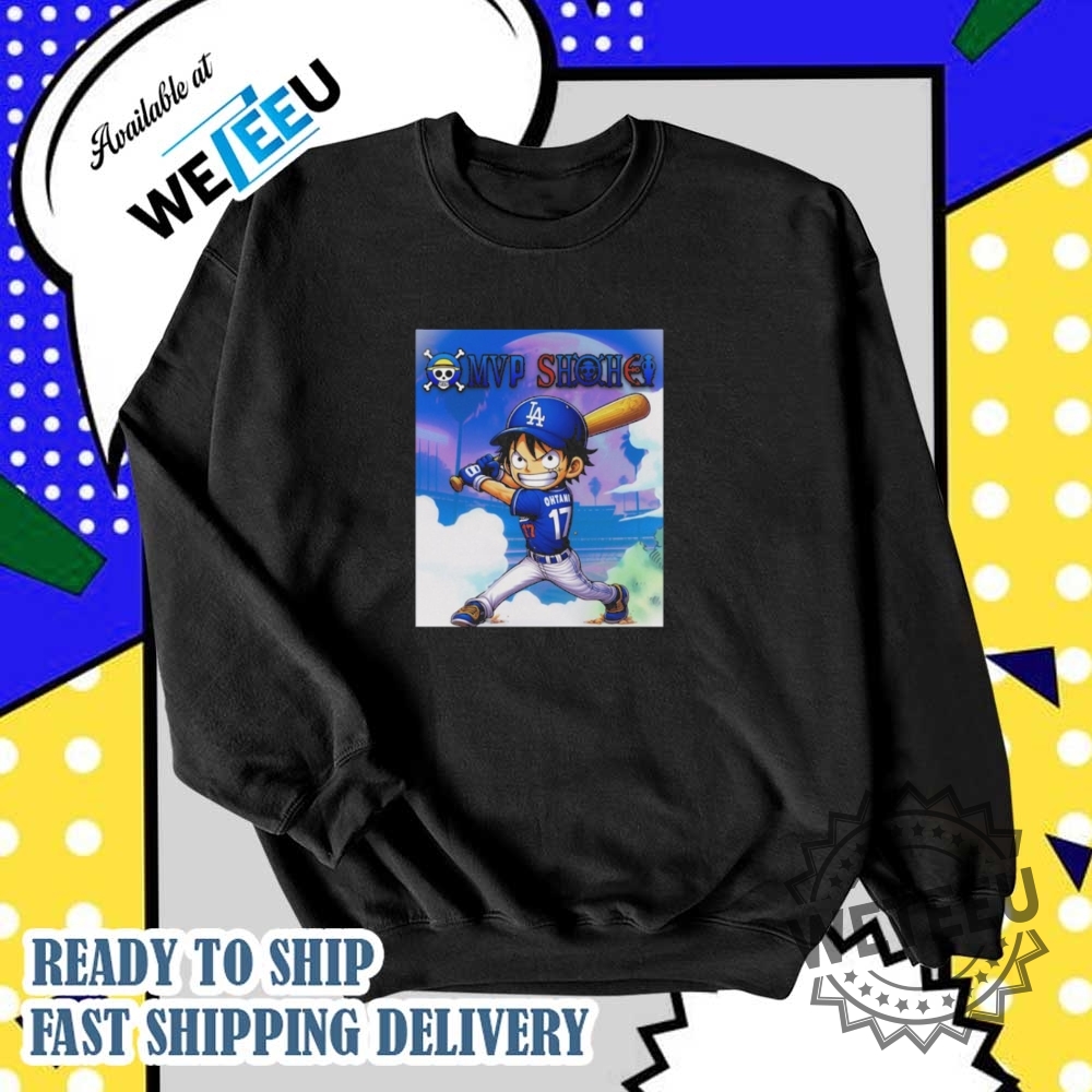 Mvp Shohei Ohtani La Dodgers X One Piece Anime Shirt 5 Mvp Shohei Ohtani La Dodgers X One Piece Anime Shirt
