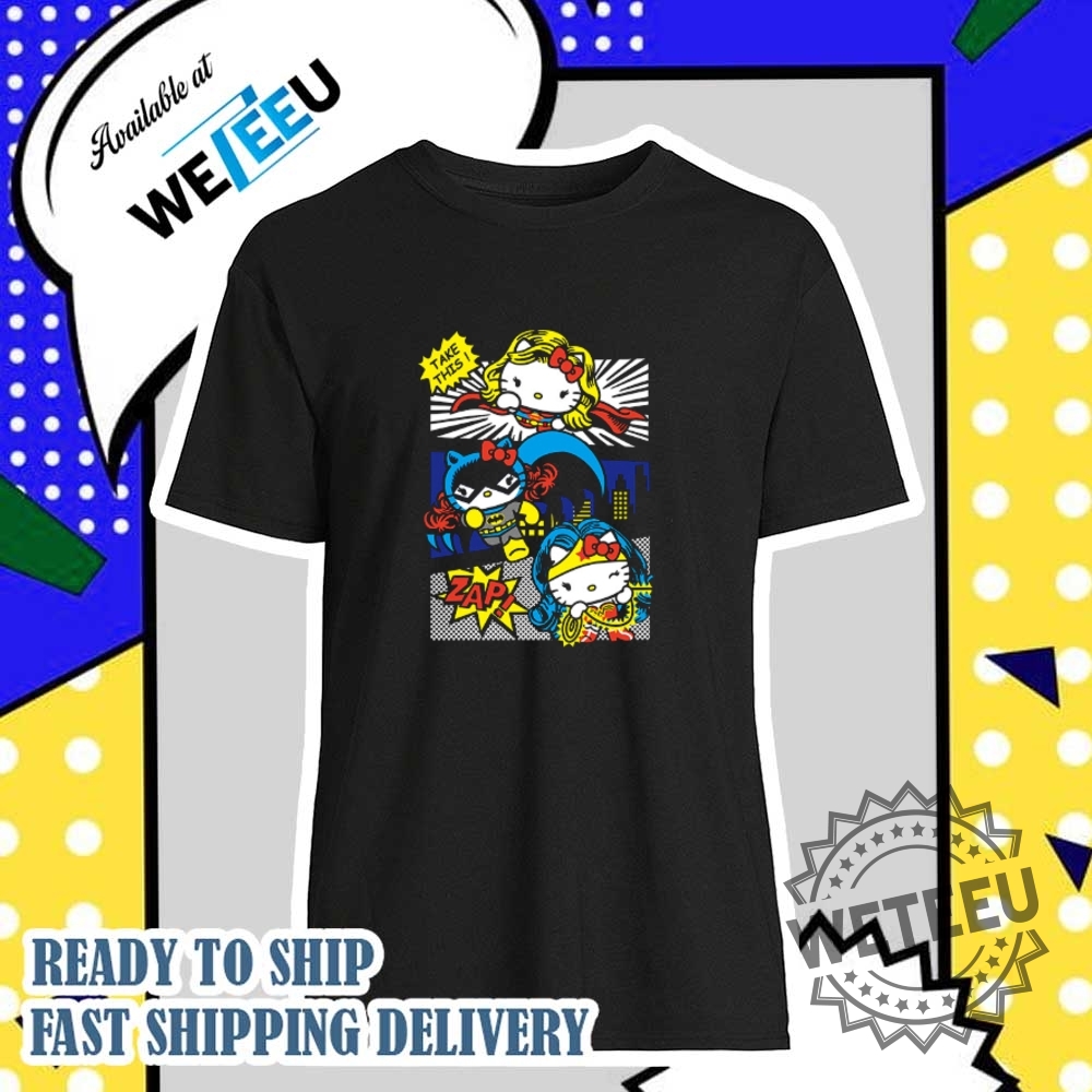 "Top 5 Unique Graphic Tees for Every Pop Culture Enthusiast" 26 Superhero Hello Kitty Mashup Tshirt Cute Comic Style Wonder Cat Tee For Fans
