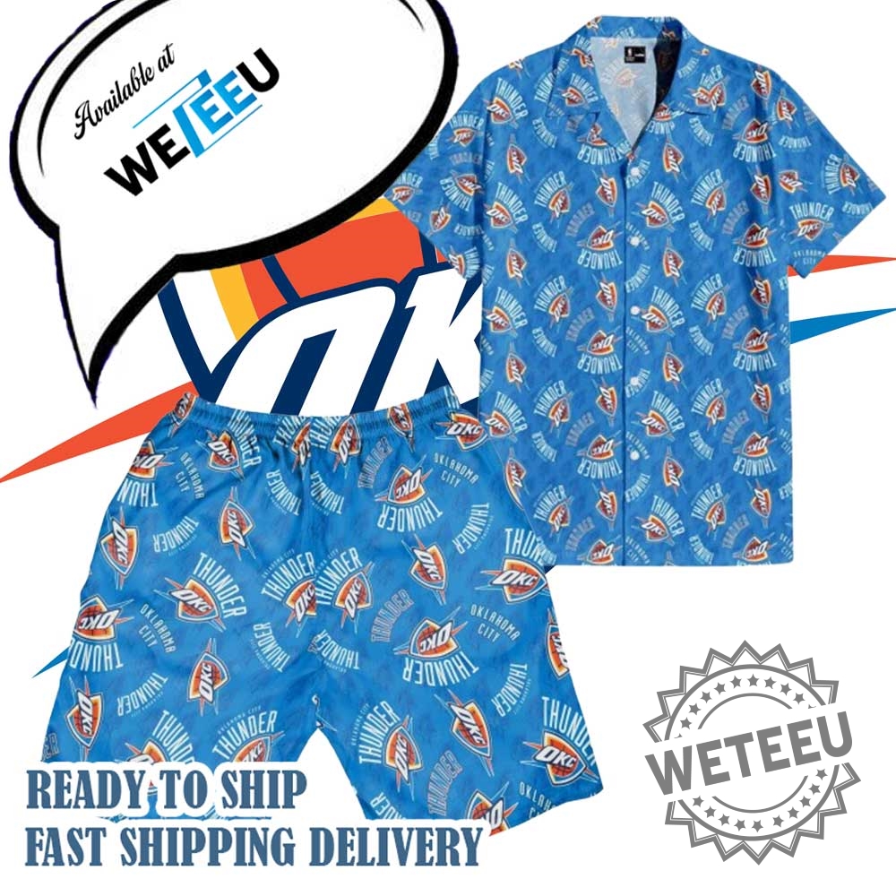 Oklahoma City Thunder Hawaiian Shirt Blue Nba Team Logo Summer Buttonup For Basketball Fans 5 Oklahoma City Thunder Hawaiian Shirt – Blue NBA Team Logo Summer Button-Up for Basketball Fans