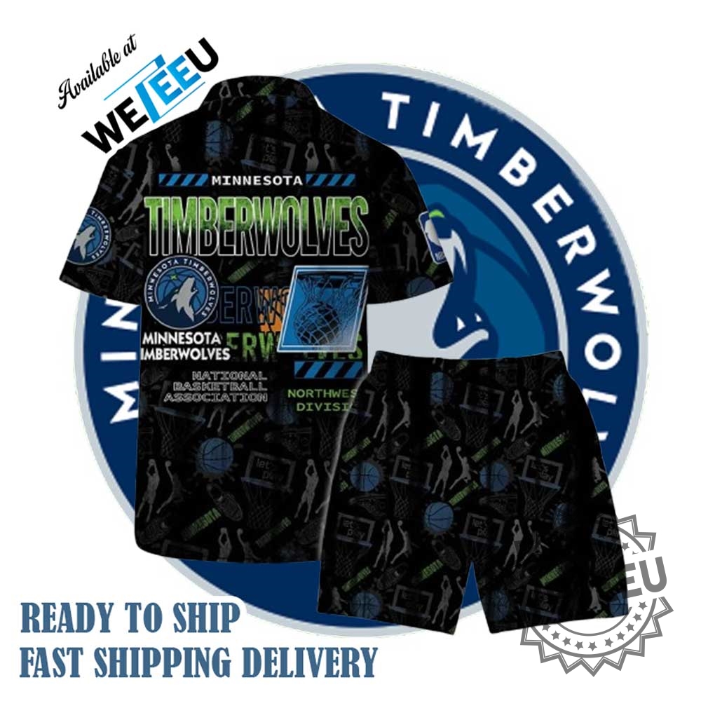 Minnesota Timberwolves Court Passion Hawaiian Shirt Short 4 Minnesota Timberwolves Court Passion Hawaiian Shirt Short