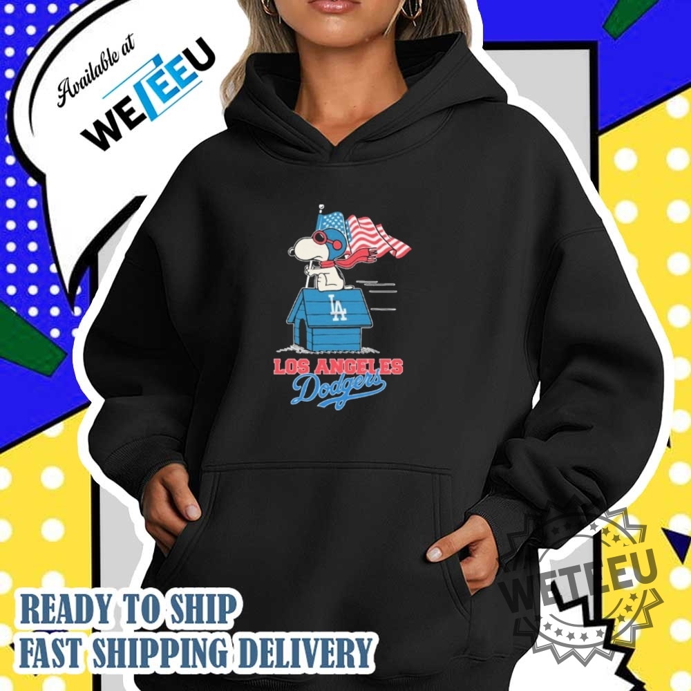 Snoopy Los Angeles Dodgers American Flag Shirt 5 Snoopy Los Angeles Dodgers American Flag Shirt