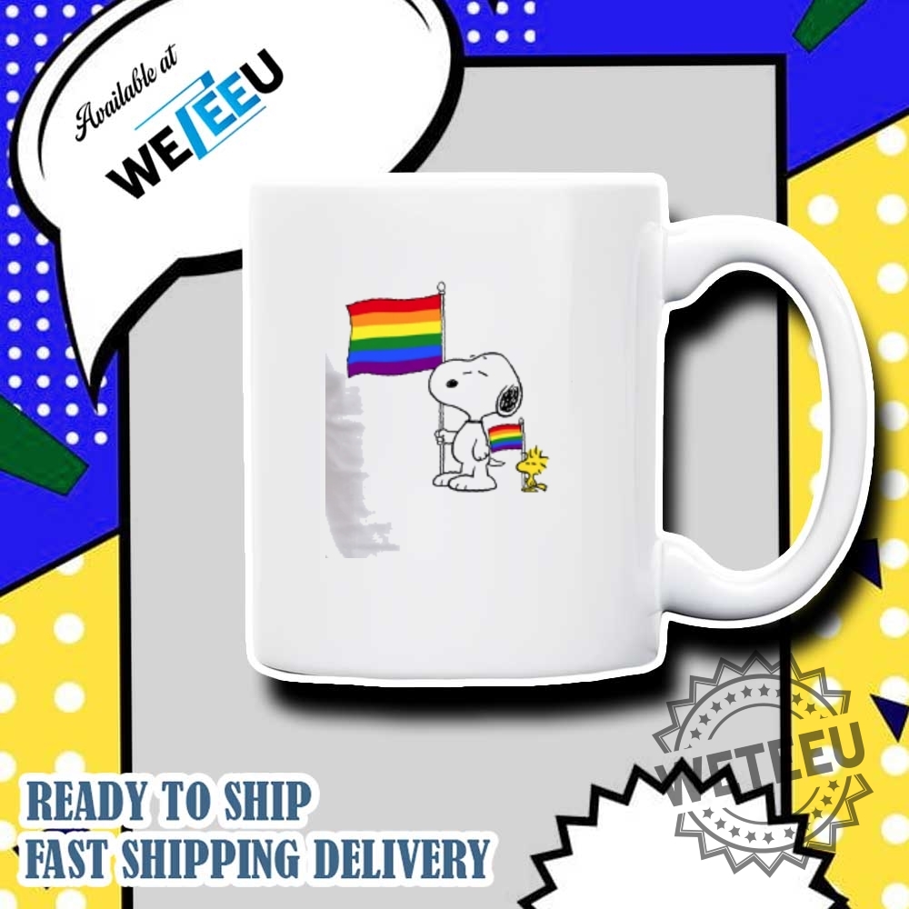Snoopy And Woodstock Pride Flag Shirt Lgbtq Rainbow Love Graphic Tee 7 Snoopy and Woodstock Pride Flag Shirt LGBTQ Rainbow Love Graphic Tee