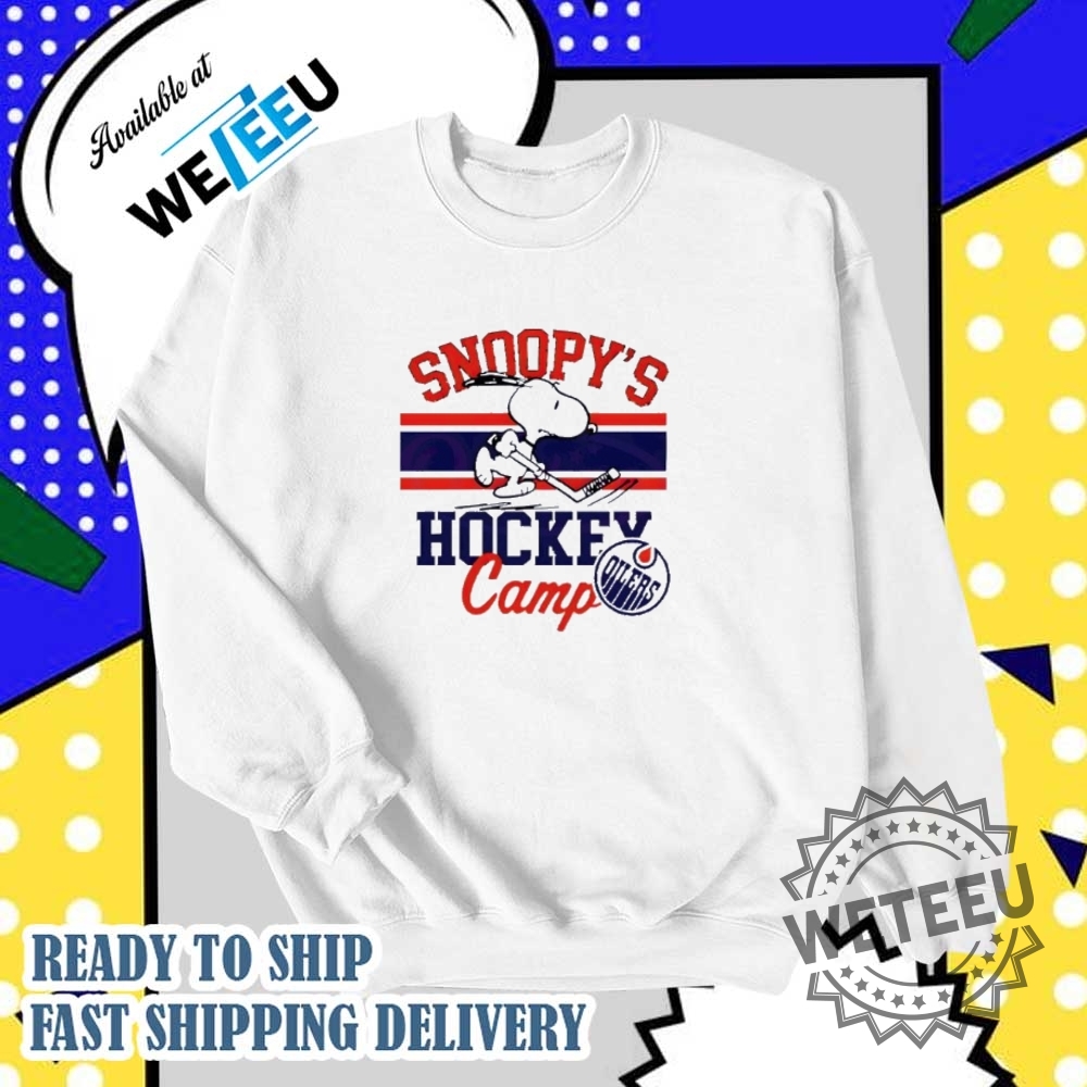 Snoopy Edmonton Oilers Hockey Camp Shirt 6 Snoopy Edmonton Oilers Hockey Camp shirt