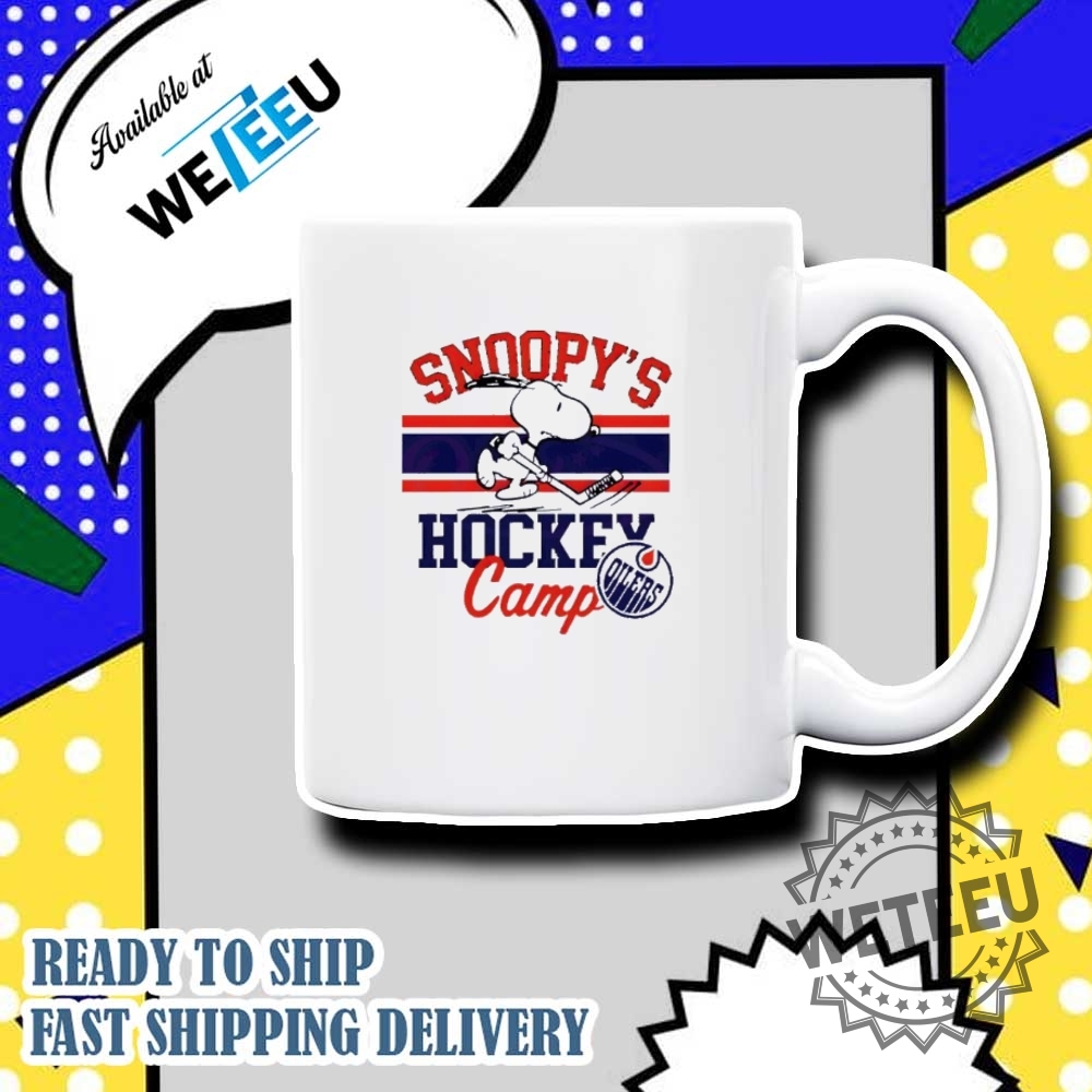 Snoopy Edmonton Oilers Hockey Camp Shirt 7 Snoopy Edmonton Oilers Hockey Camp shirt