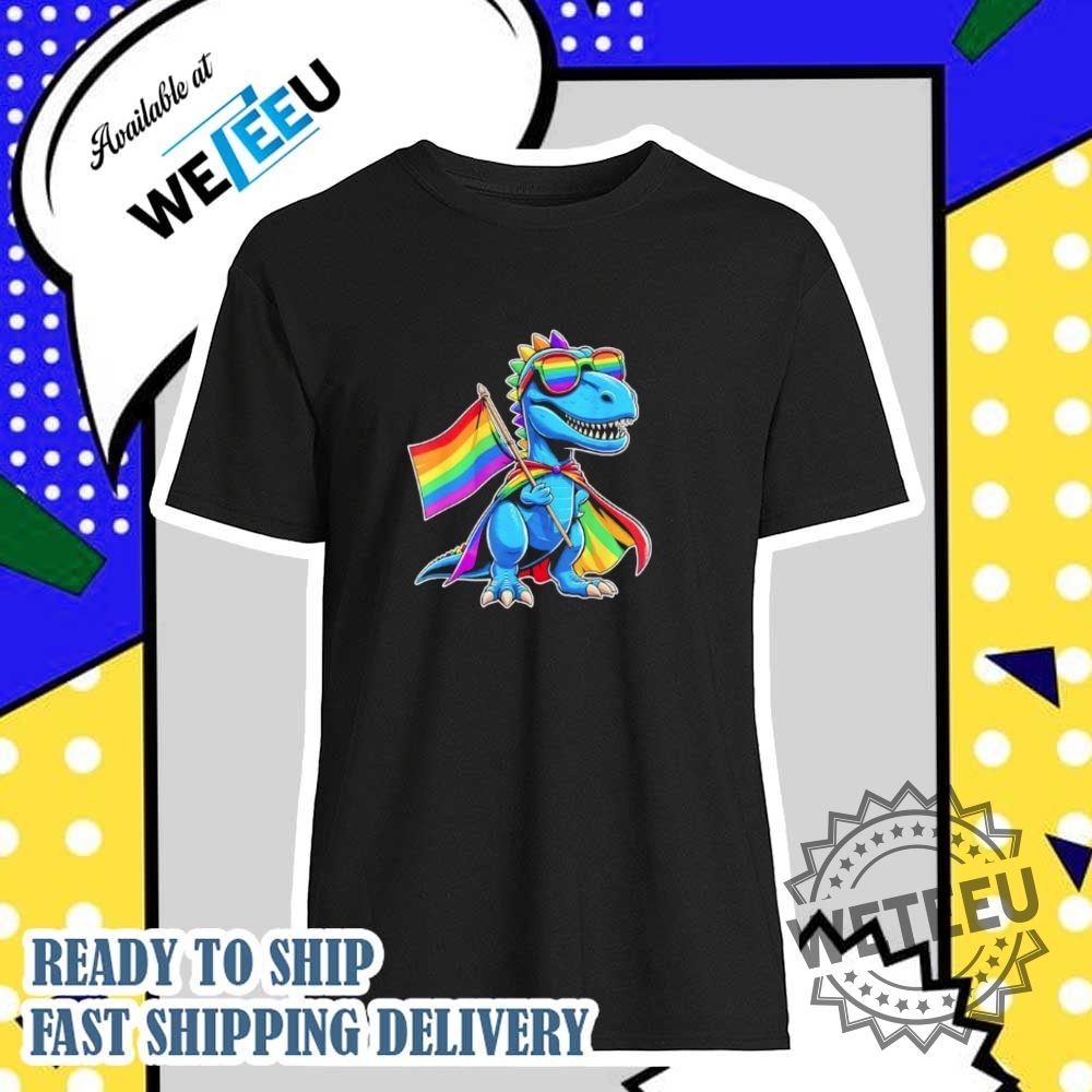 Dinosaur Gay Pride Lgbt Rainbow Flag Shirt