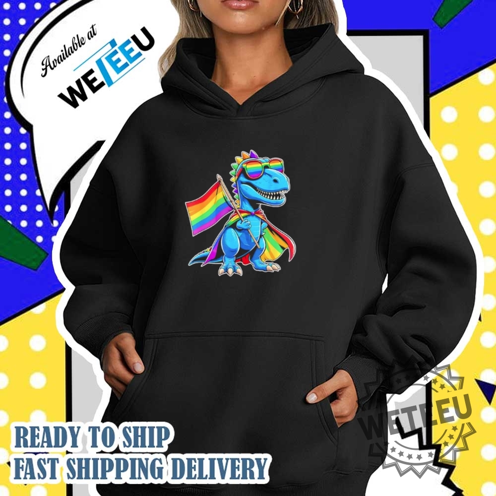Dinosaur Gay Pride Lgbt Rainbow Flag Shirt 5 Dinosaur Gay Pride LGBT Rainbow Flag Shirt