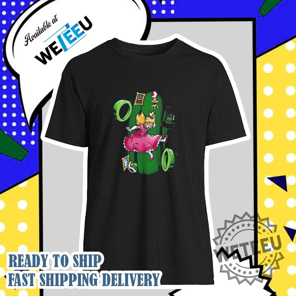 Peach Super Mario Down The Warp Hole Shirt